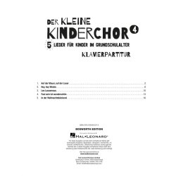 Der kleine Kinderchor 4 : 5 Lieder f&uuml;r Kinder im Grundschulalter