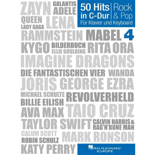 50 Hits in C-Dur 4: Rock &amp; Pop : F&uuml;r Klavier und Keyboard