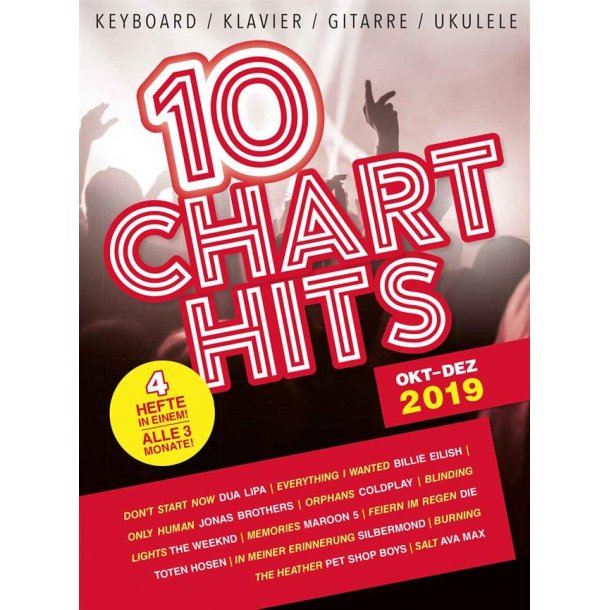 10 Charthits - Okt bis Dez 2019 : 4 Hefte in einem alle 3 Monate