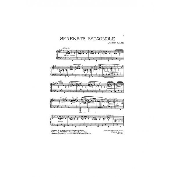 Joaquin Malats: Serenata Espagnole For Piano