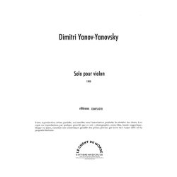 Dimitri Yanov-Yanovsky: Solo