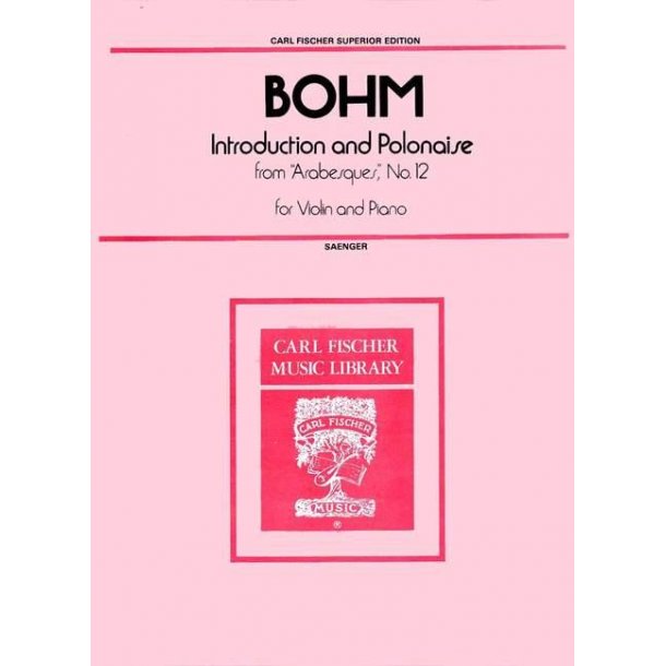 Bohm Intro Polonaise G Min Vln/Pf Bk
