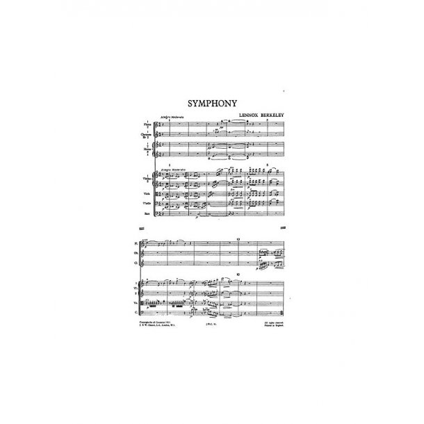 Lennox Berkeley: Symphony No.1 Op.16 (Miniature Score)