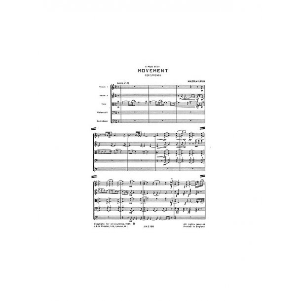Malcolm Lipkin: Movement For Strings (Miniature Score)