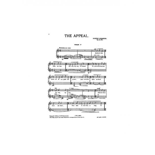 Goossens  Three Songs Op. 26  String Quartet Accompaniment  Pts