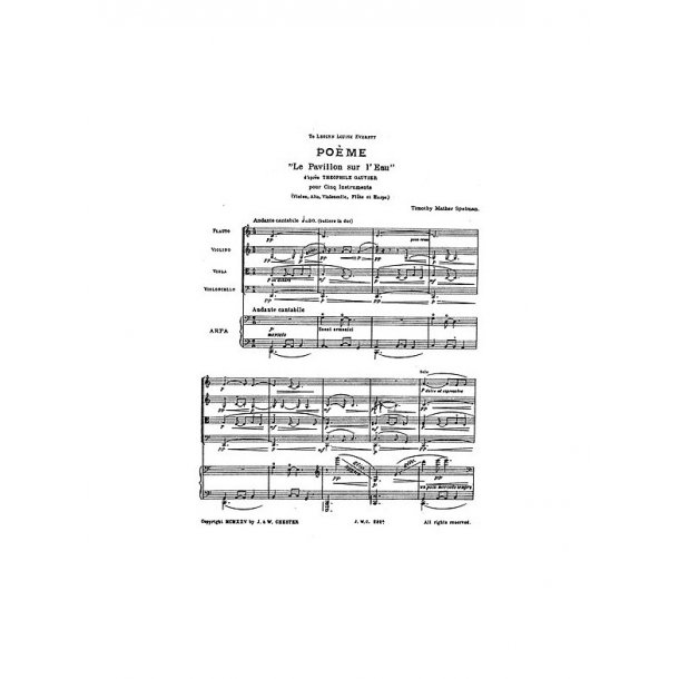 Timothy Mather Spelman: Poeme 'Le Pavillon Sur L'eau' (Miniature Score)