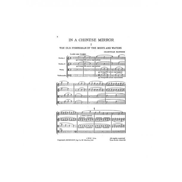 Bantock: In A Chinese Mirror for String Quartet (Score)