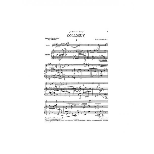 Thea Musgrave: Colloquy for Violin and Piano