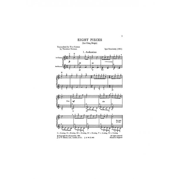 Igor Stravinsky: 8 Pieces For 2 Guitars