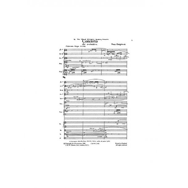 Thea Musgrave: Concerto For Orchestra (Full Score)
