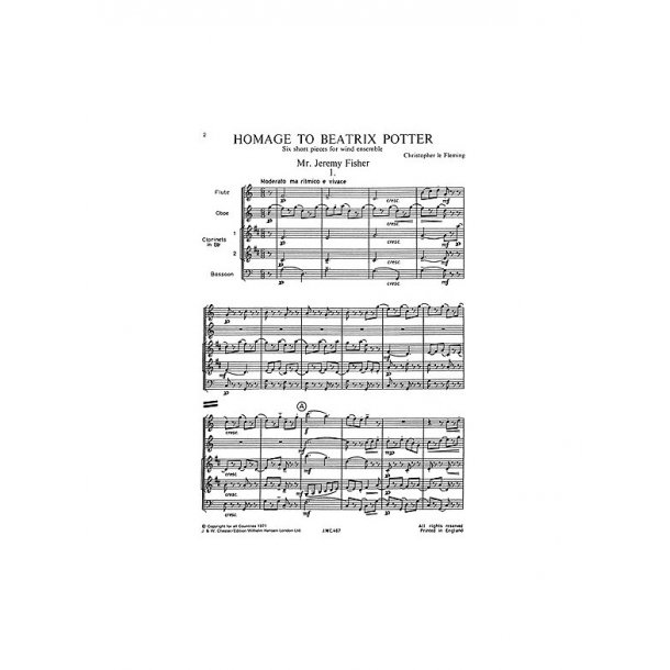 Fleming: Homage To Beatrix Potter (Score and Parts)