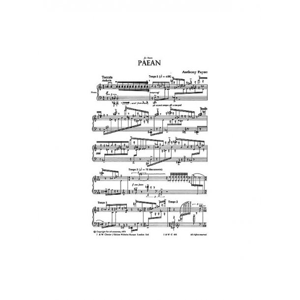 Anthony Payne: Paean for Solo Piano
