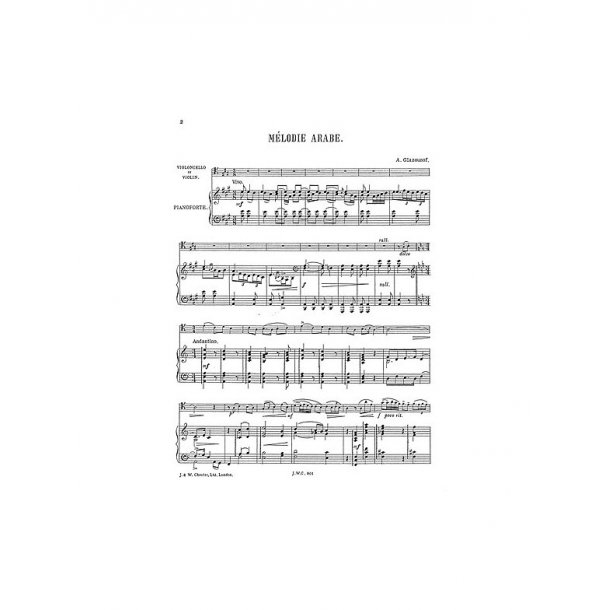Glazounof: Melodie Arabe (Vlc Or Vln/Pf)