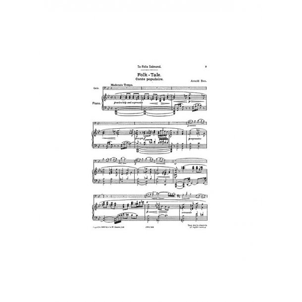 Bax: A Folk-Tale (Conte Populaire) for Cello And Piano
