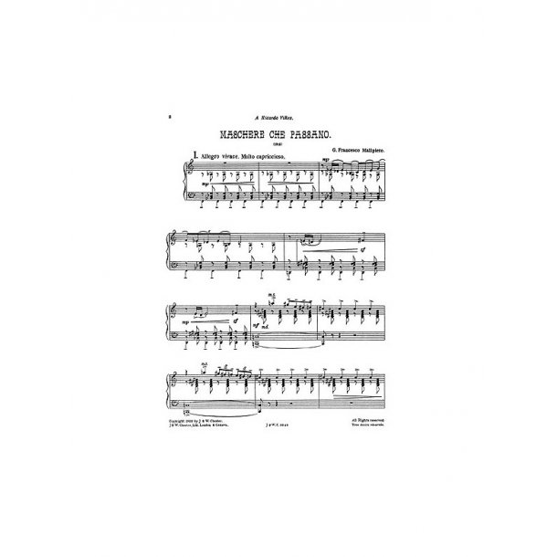 Malipiero: Maschere Che Passano for Piano Solo