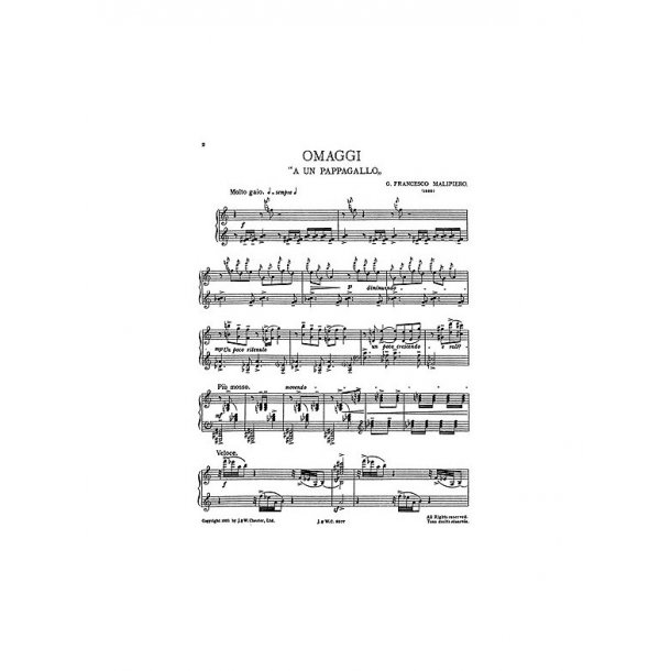 Malipiero: Omaggi for Piano Solo