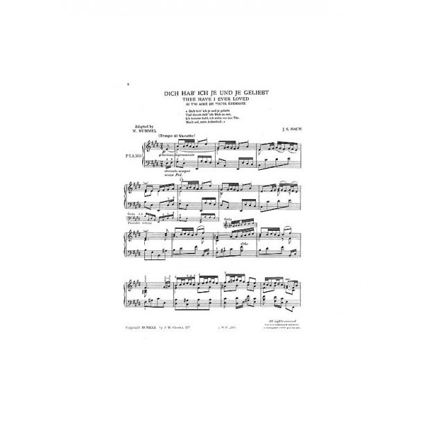 J.S.Bach/Walter Rummel: Thee Have I Ever Loved