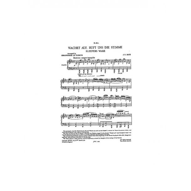 J.S. Bach: Sleepers Wake for Piano