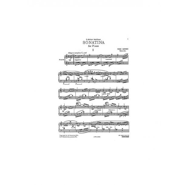 Bowen: Sonatina Op. 144  for Solo Piano