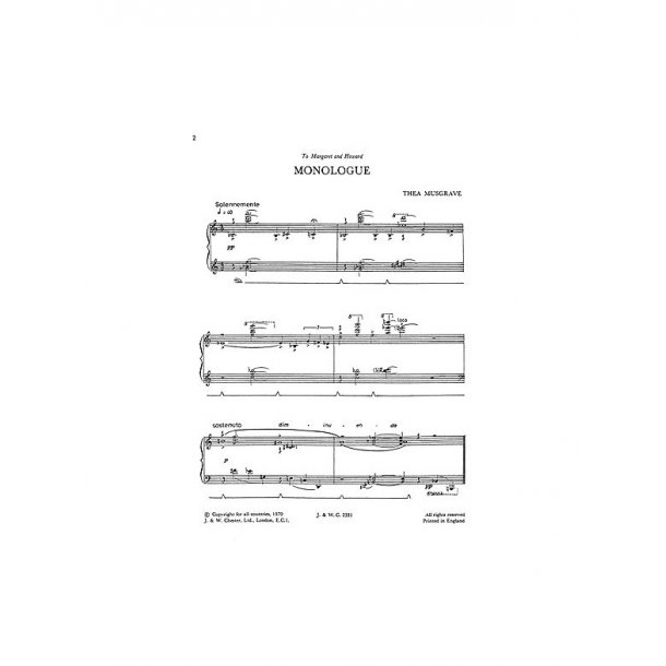Thea Musgrave: Monologue for Piano