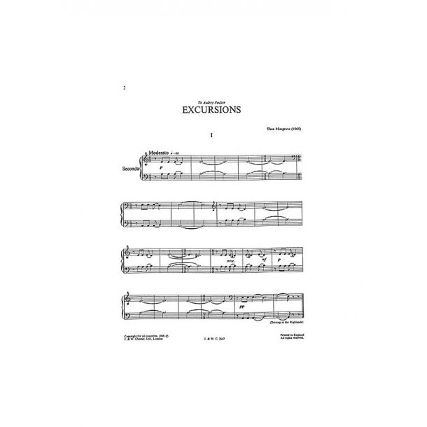 Thea Musgrave: Excursions: 8 Pieces For Piano Duet