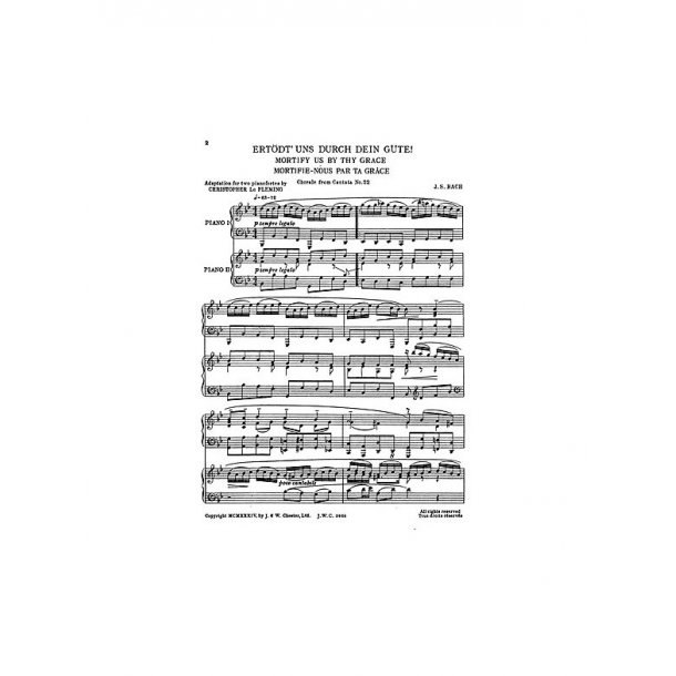 Johann Sebastian Bach: Two Choral Preludes for Two Pianos