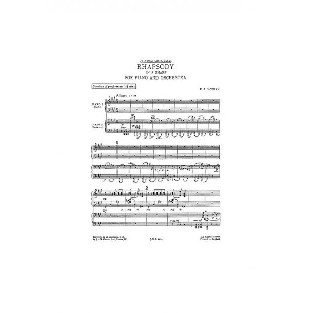 E.J. Moeran: Rhapsody In F Sharp (Two Pianos)