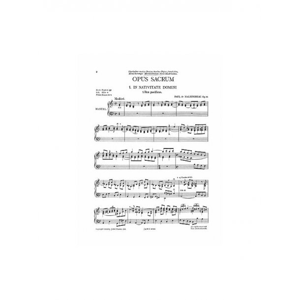 Paul De Maleingreau: Opus Sacrum Op.10