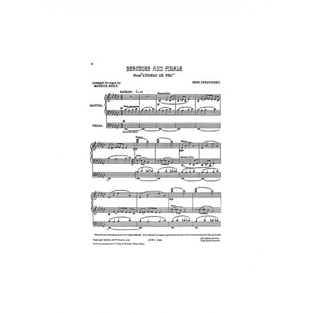 Igor Stravinsky: Berceuse And Finale From The Firebird (Organ)