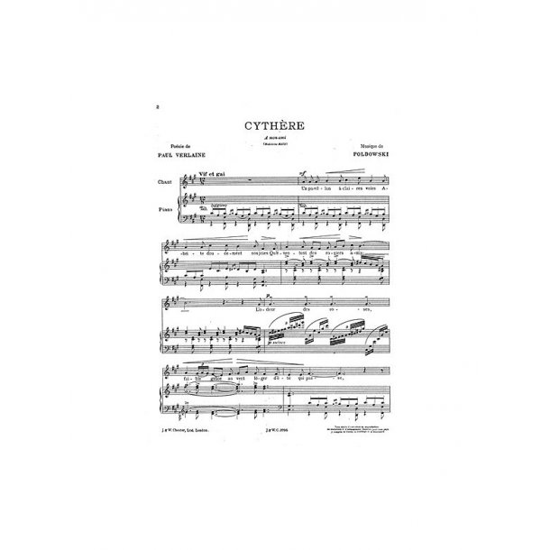 Poldowski: Cythere for Voice with Piano acc.
