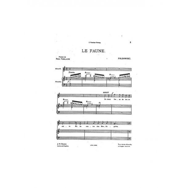 Poldowski: Le Faune for Voice with Piano acc.