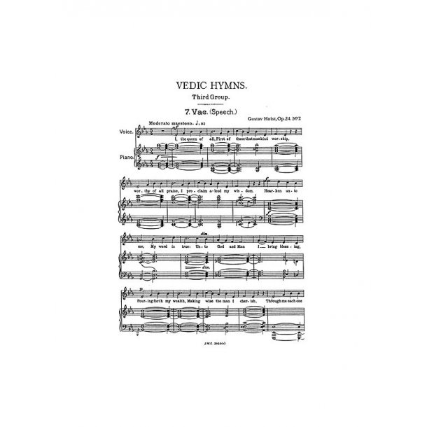 Gustav Holst: Vedic Hymns Op.24 No.7 (Vac. Speech) Voice/Piano