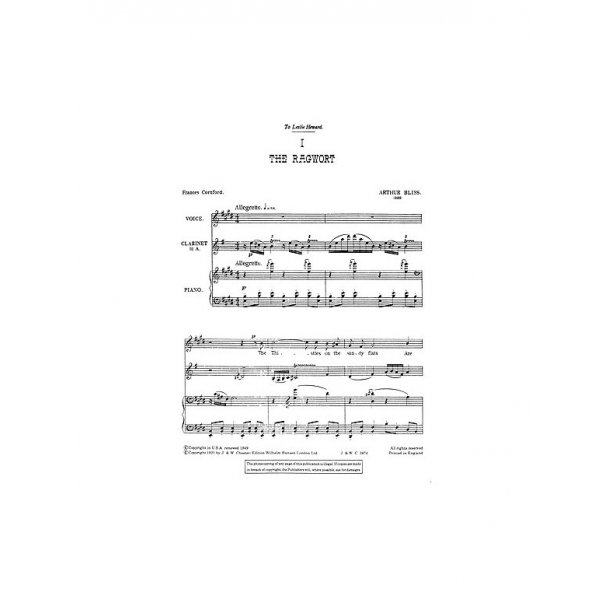 Bliss: Two Nursery Rhymes (Soprano/Clarinet/Viola/Piano)