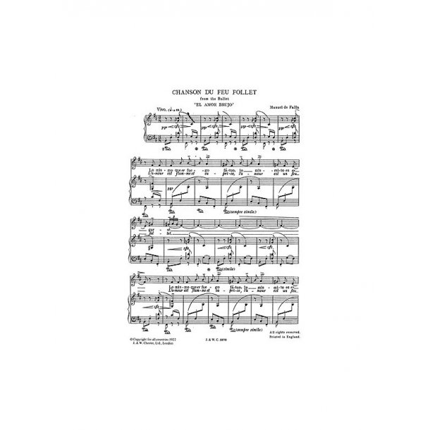 Manuel De Falla: Cancion Del Fuego Fatuo