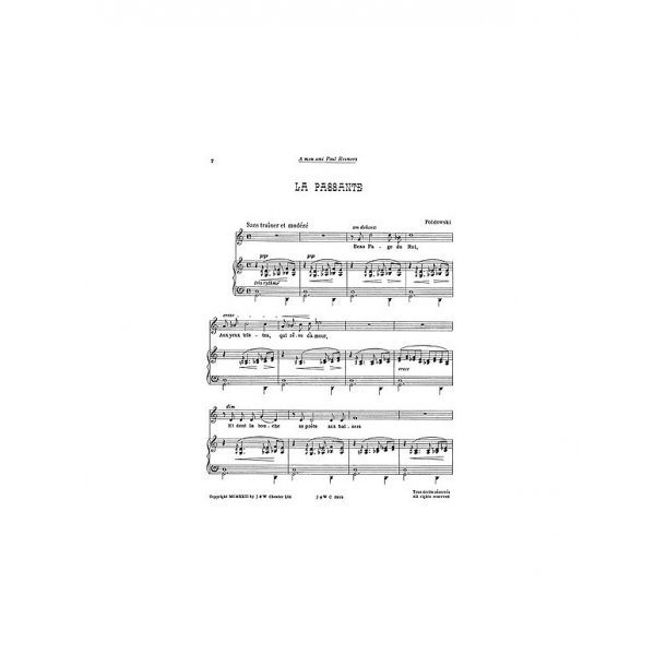 Poldowski: La Passante for Voice with Piano acc.