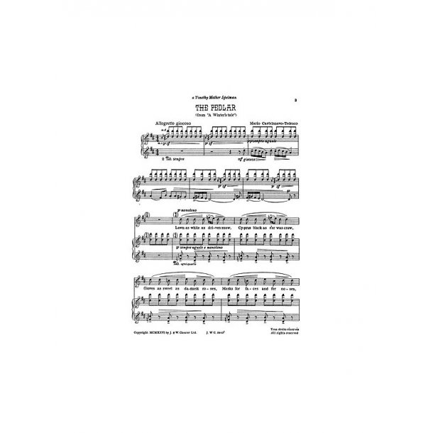 Mario Castelnuovo-Tedesco: Shakespeare Songs Book 8