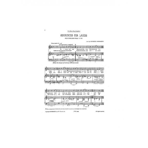 Goossens: Searching For Lambs. Song for Voice and Piano
