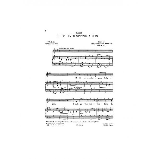 Fleming: If It's Ever Spring Again for Medium Voice and Piano acc.