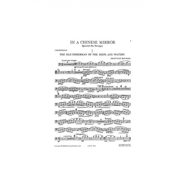 Granville Bantock: In A Chinese Mirror for String Quartet (Parts)