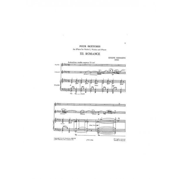 Goossens: Four Sketches Book 2 (Score and Parts)