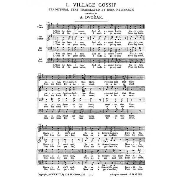 Antonin Dvorak: Village Gossip (TTBB)