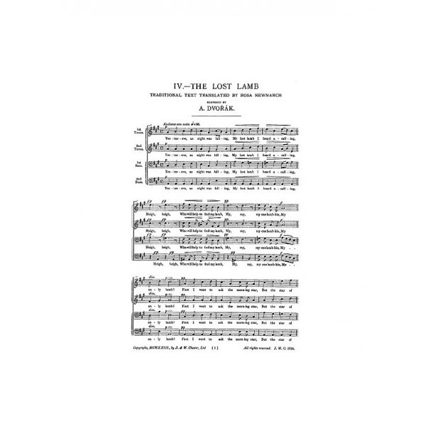 Antonin Dvorak: The Lost Lamb (Ttbb)