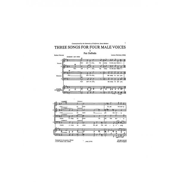 Lennox Berkeley: Three Songs Op. 67 No.1