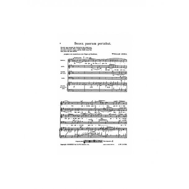 William Byrd: Senex Puerum Portabat (Satb)