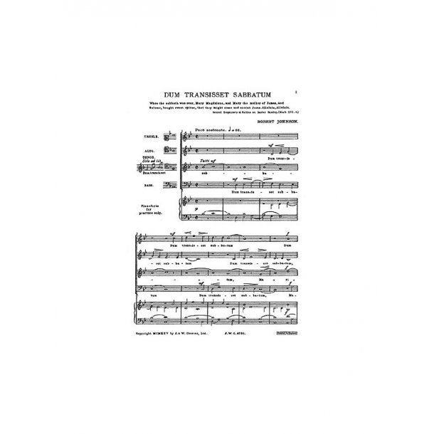 Robert Johnson: Dum Transisset Sabbatum