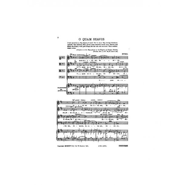 William Byrd: O Quam Suavis (Collins)  Satb  (L)
