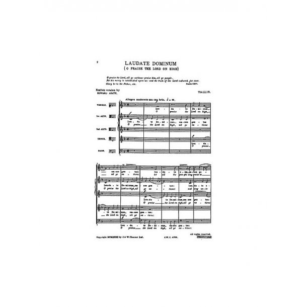 Tallis: Laudate Dominum for SAATB