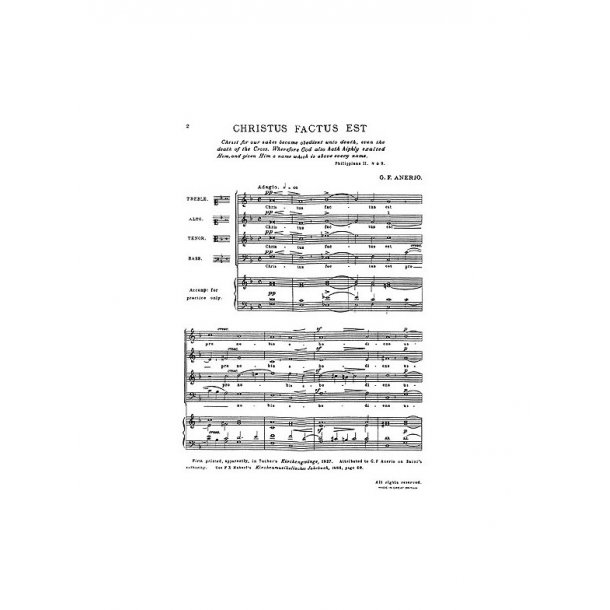 Giovanni Francesco Anerio: Christus Factus Est