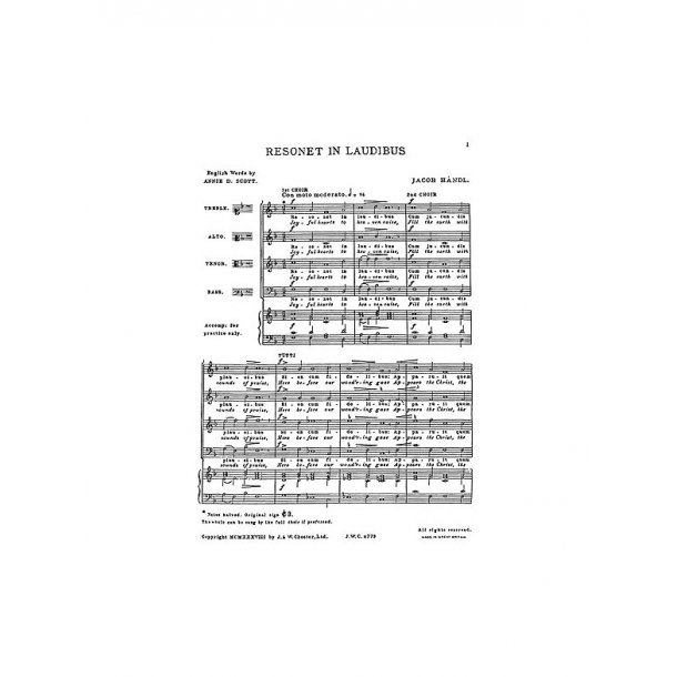 Handel: Resonet In Laudibus (Collins) Satb
