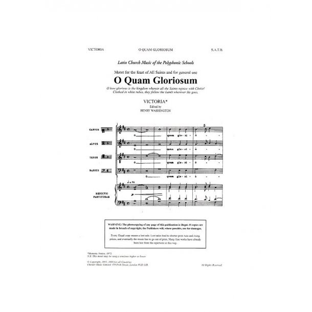 Victoria: O Quam Gloriosum (Washington)